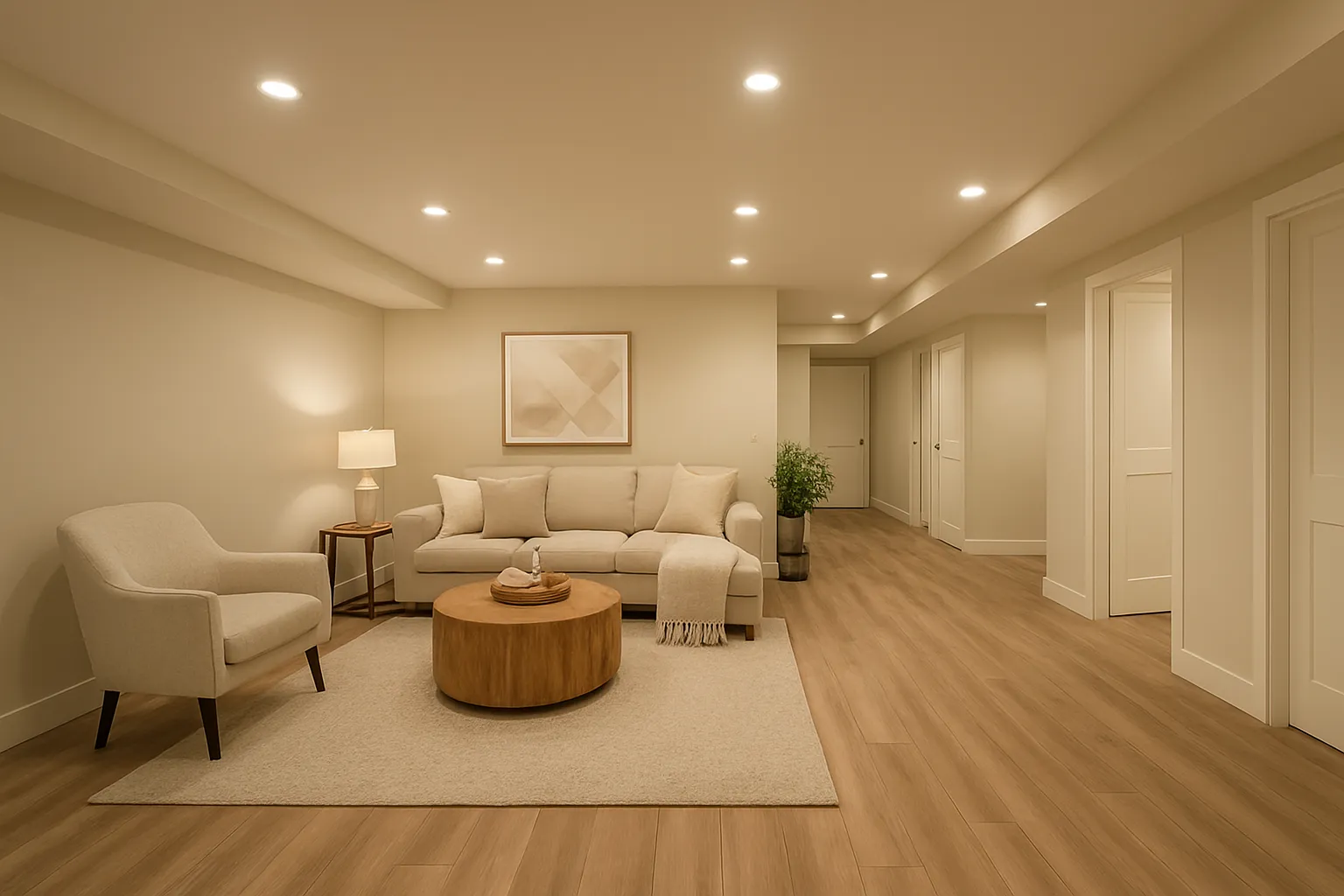 Unfinished basement becoming livable space in Langley BC