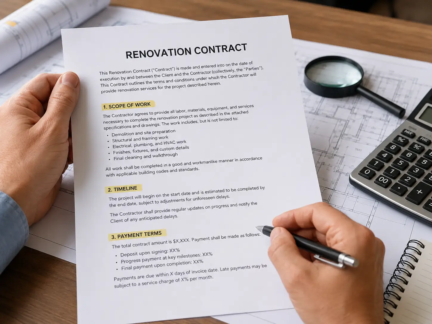 Renovation contractor warning signs